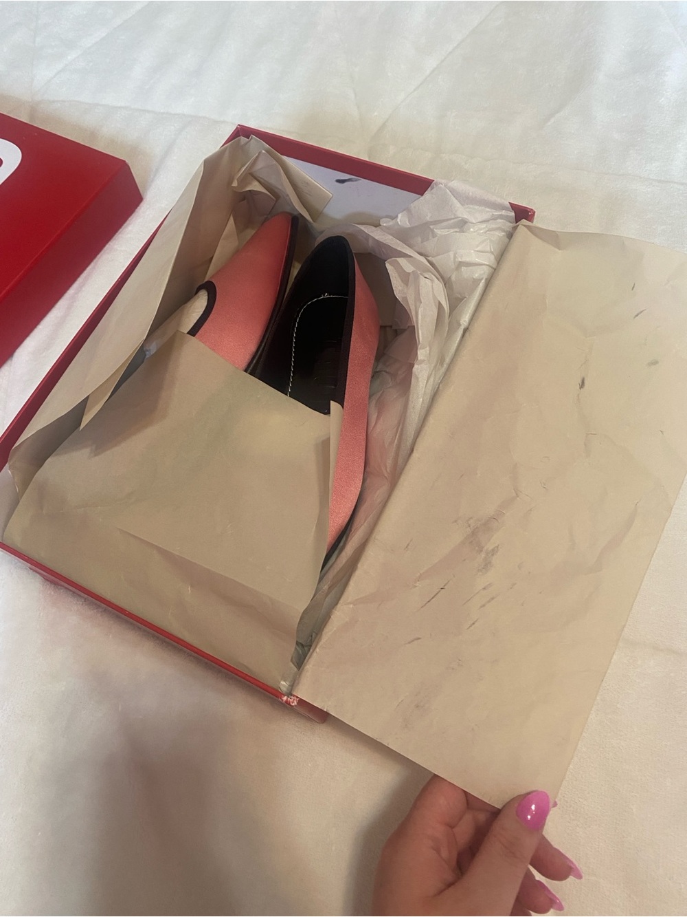 STAUD Pink Ballet Flat with Black Trim - Picture 4 of 8
